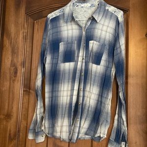 Maurice’s button down shirt with floral on back